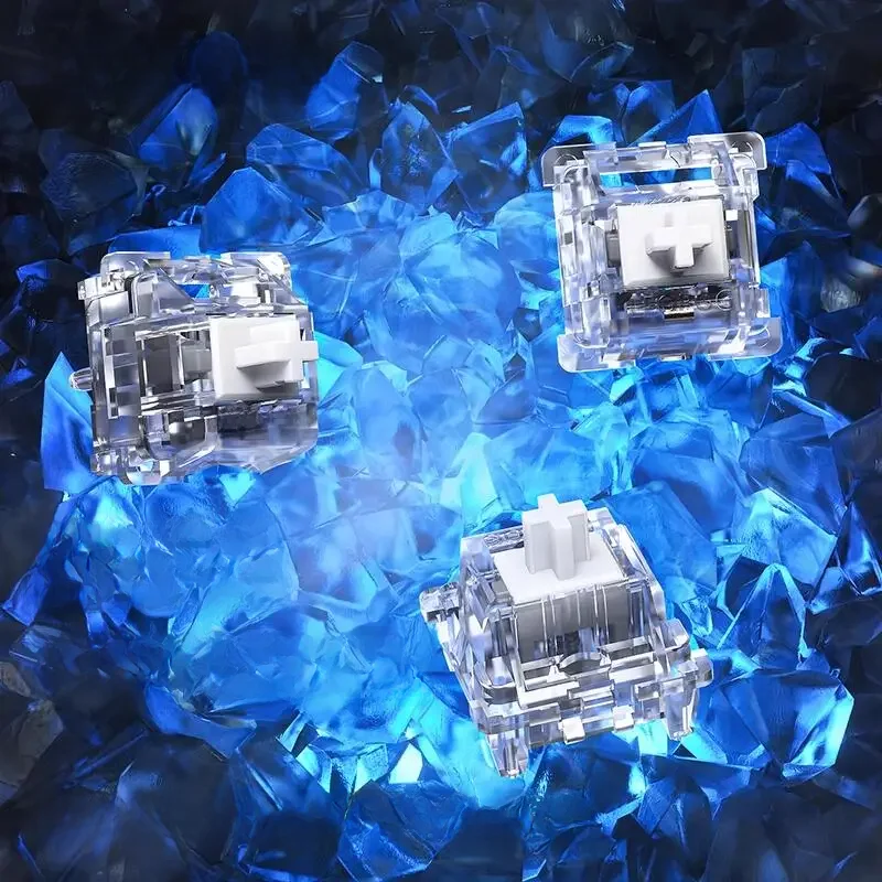 LEOBOG Clear White Switch 30g 5 Pins Light Pressure Tactile MX Switches Mechanical Keyboard RGB Transparent Custom Work Switch