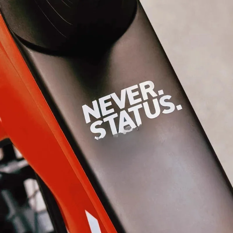 AliExpress NEVER STATUS QUO Road Bicycle Frame Sticker DIY Top Tube Handlebars Decorative Sticker MTB Bike Decals Cycling Accessories