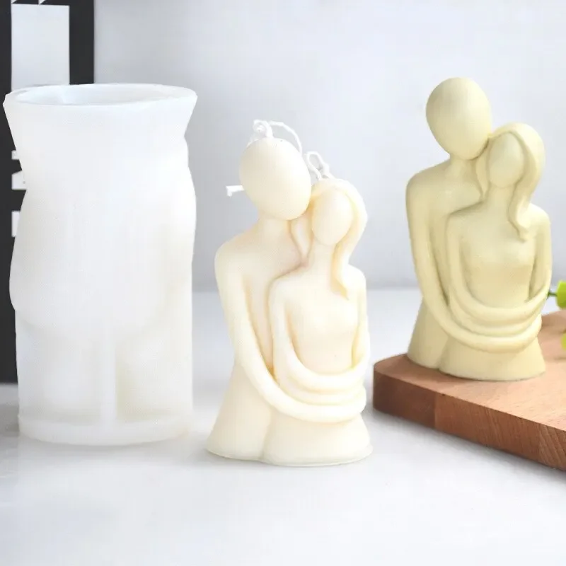 DIY uścisk para portret świeca silikonowa forma forma do pieczenia ciasta ozdoby do domu do aromaterapii — zdjęcie 2