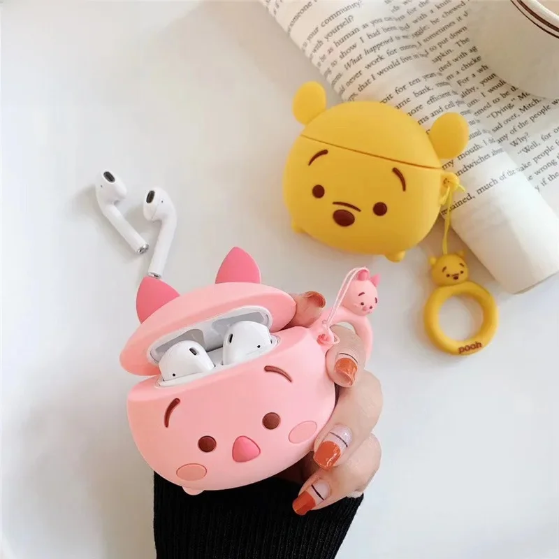 Étuis en Silicone pour Airpods 1, 2, 3 Pro, dessin animé Disney, porcelet, Winnie l'ourson, housse de protection pour écouteurs sans fil Bluetooth, housse de chargement