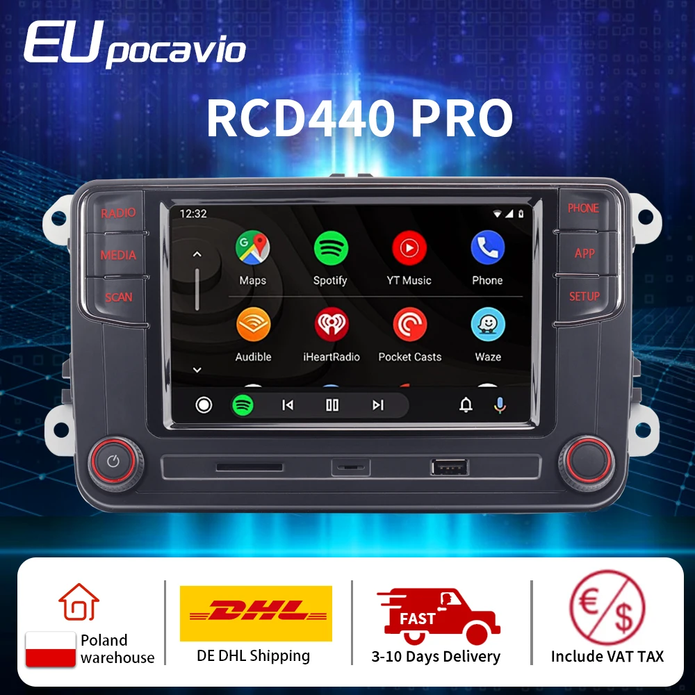 Android Auto Car Radio Tape Recorder NEW MIB Carplay RCD440 Pro for Volkswagen Passat b6 Golf 5 6 Jetta MK5 MK6 Tiguan CC Polo