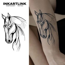 Horse temporary tattoo sticker, waterproof magic tattoo, lasts to 15 days fake tattoo, semi permanent tattoo