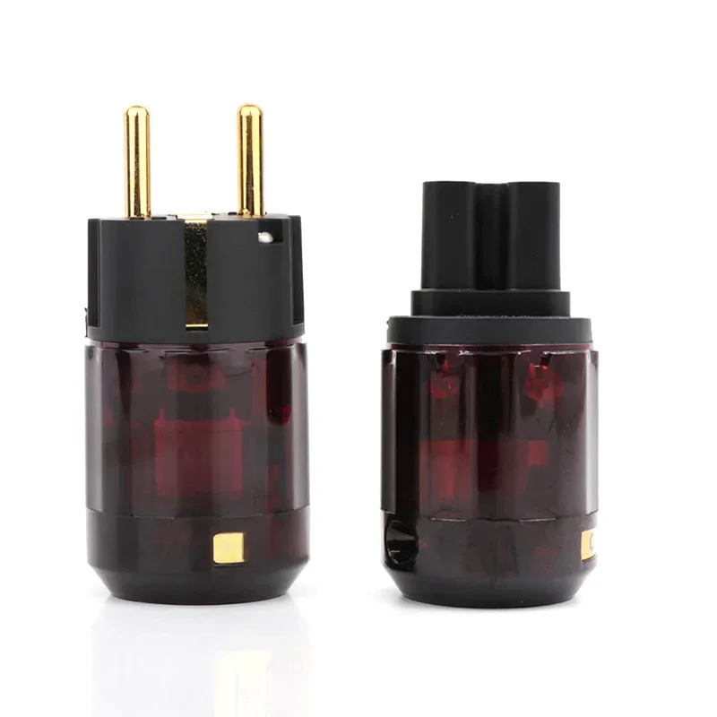 Hifi C-079 P-079e Schuko Europe EU Power Plug 24k Gold Plated IEC Audio Plug Female-Male Audio Jack Connector For DIY — zdjęcie produktu 7