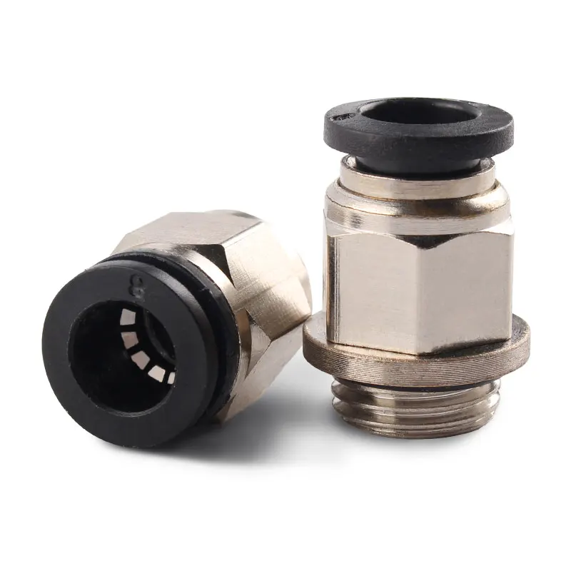 OD 4/6/8/10/12mm G Thread Pipe Fittings 1/8" 1/4" 3/8" 1/2" Male Thread Hose Tube PC Pneumatic Quick Connector Straight Joint