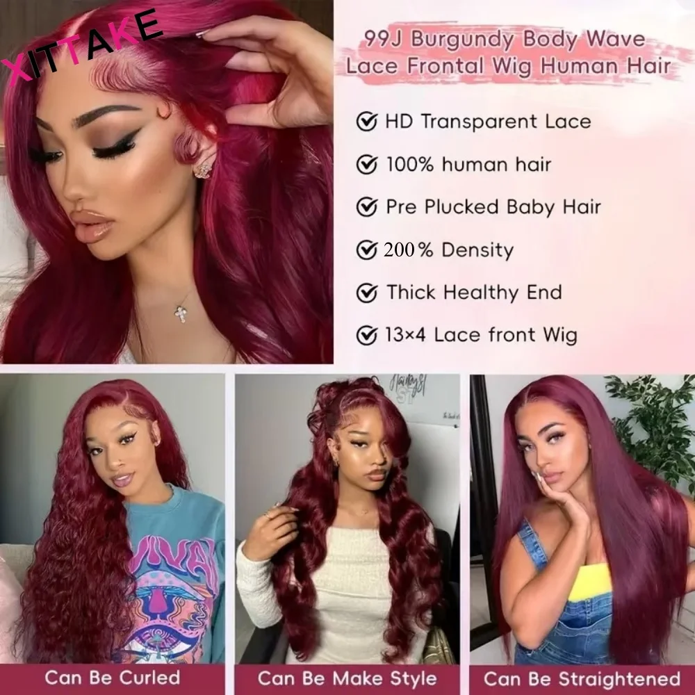 99j Straight Lace Frontal Wigs Human Hair 13X4 Transparent Lace Frontal Human Hair Wigs For Woman 20Inch 250% Remy Glueless Wigs