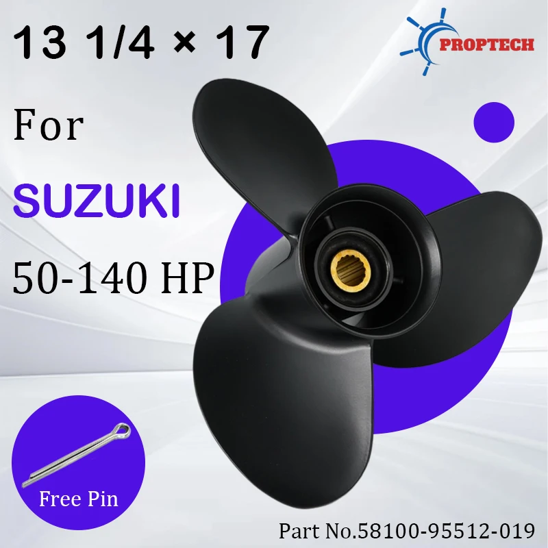 13 1/4x17 Outboard Propeller For Suzuki 50 60 70 90 100 115 140HP Aluminum Alloy Screw 3 Blade 15 Spline Marine Engine Part
