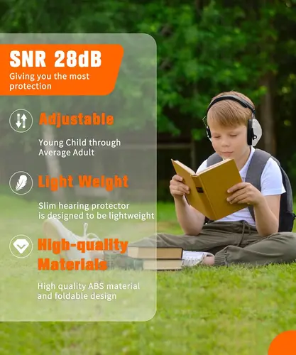 Imagen 2 del producto ZOHAN Orejeras para niños de tiempo silencioso para protección auditiva Orejeras con reducción de ruido para bebés para viajes Fuegos artificiales Dormir Paquete de 2 fundas para los oídos