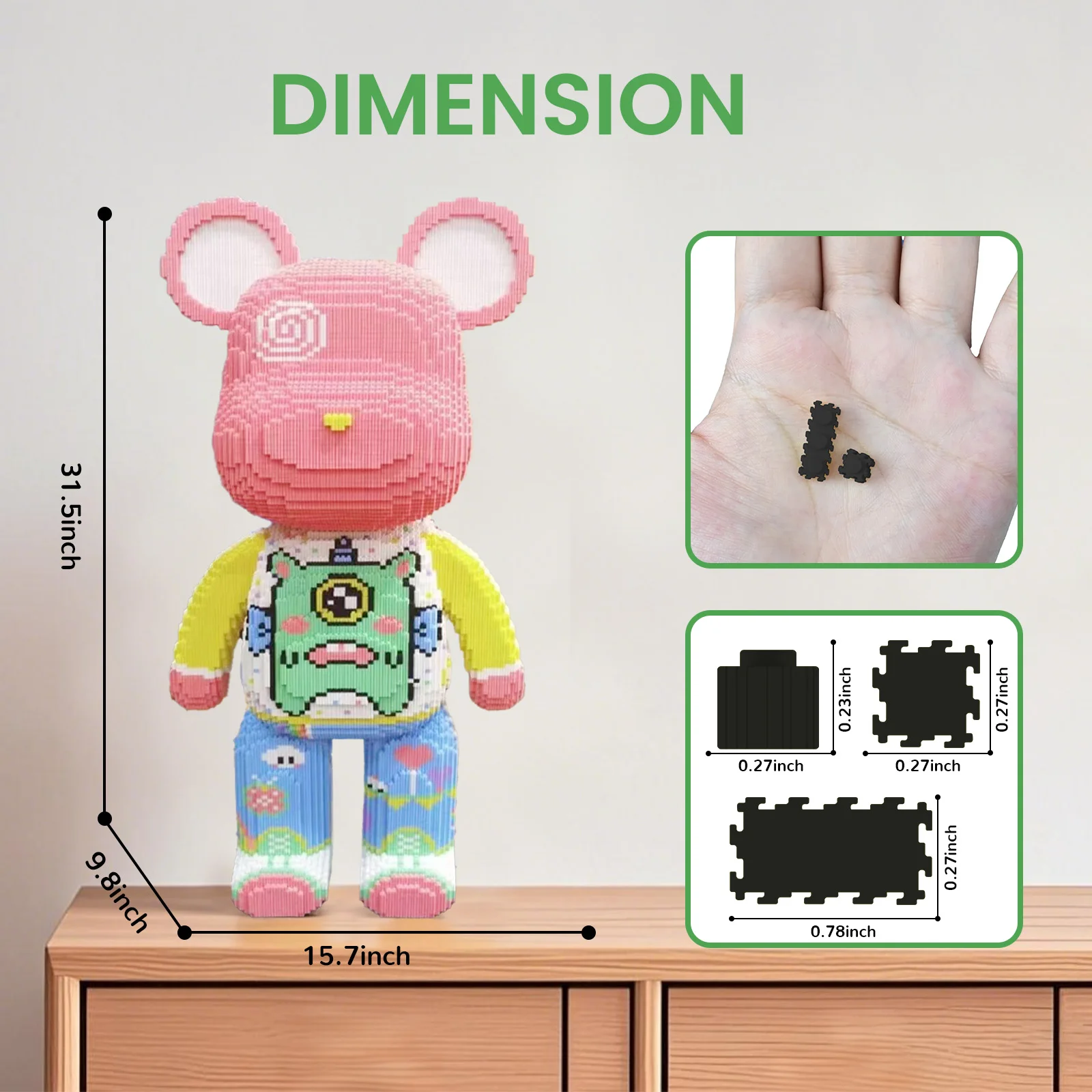 Oso gigante de princesa Qianqian (grande) – 18650 piezas de juguete de ladrillo modular DIY, regalo perfecto para adolescentes y adultos