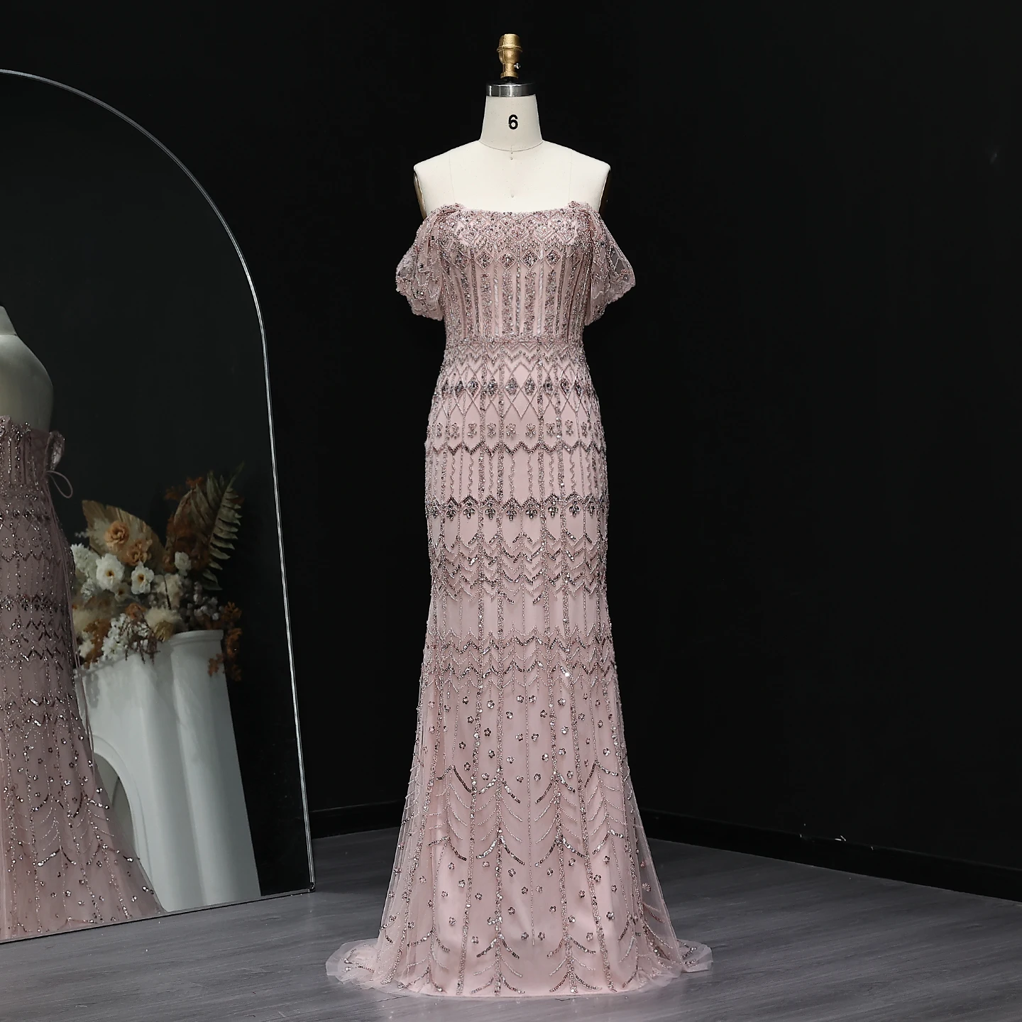 Sharon Said Luxuriöses Dubai Grünes Meerjungfrauenkleid Arabisches Abendkleid Fliederfarbene Flügelärmel 2026 Damen Hochzeitsfeierkleider SS291 Maßanfertigung – Detail 29
