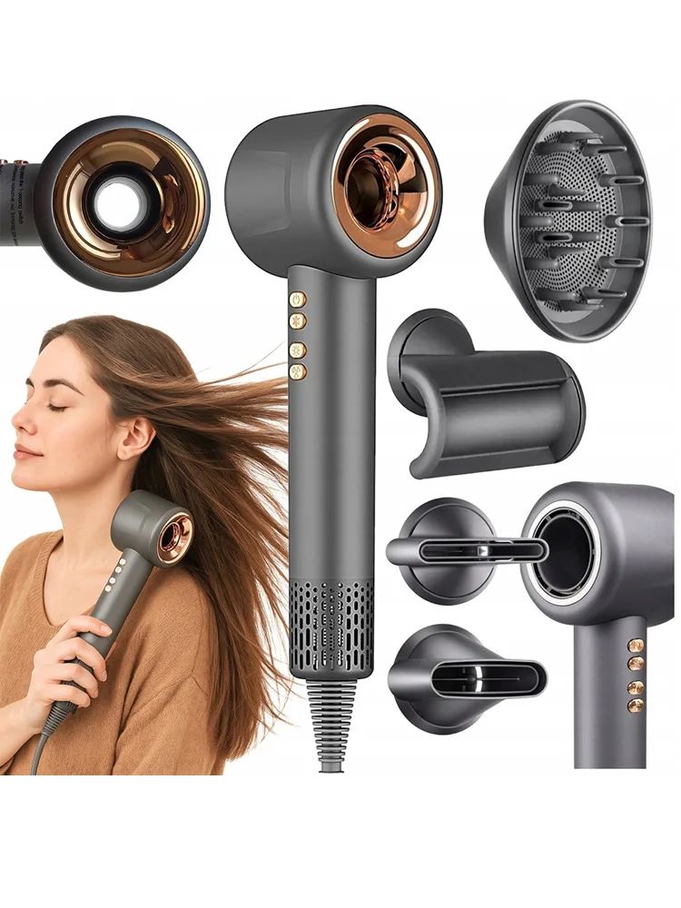 Super Haartrockner Professioneller Blattloser Haartrockner Haarpflege Styling Negativ-Ionen Elektrischer Haartrockner 3 Luftstromgeschwindigkeiten ​ ​ Einstellungen