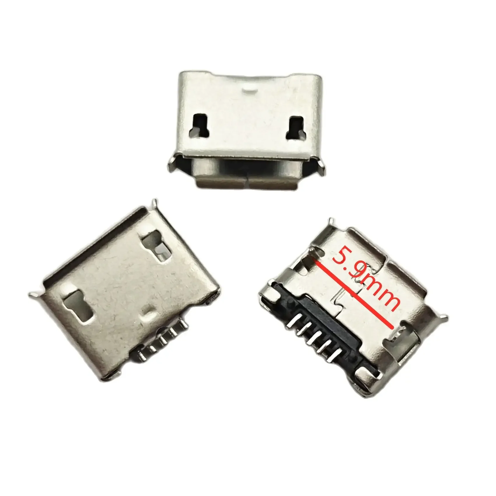 100Pcs/Lot Micro USB 5P 5-pin DIP2 Long mini USB Jack 5Pin 5.9mm USB Connector Tail Charging Socket For Phone DIY Accessories — zdjęcie 2