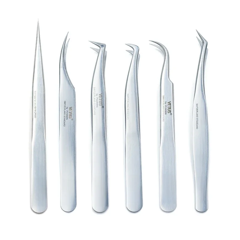 100 % VETUS Original Wimpernpinzette MTS-Serie, neuer Stil, antistatisch, ultrafeine Spitze, verbessert für 3D-6D-Wimpernverlängerungen ESD