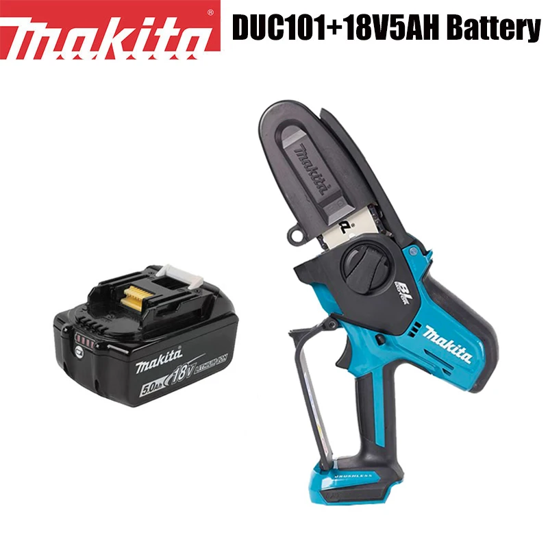 makita mao held de litio eletrica chainsaw serras de poda corte de lenha jardim conjunto de ferramentas pequeno duc101 01