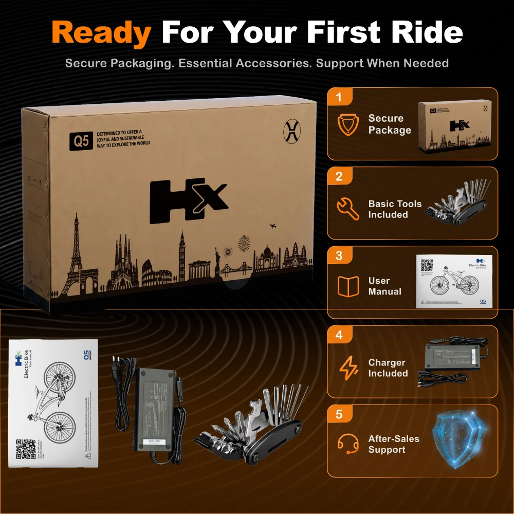 HX Q5 Erwachsenen-E-Bikes Elektrofahrrad 48V20AH E-Bikes Elektrisches Dirt Bike Elektrofahrrad 85N.M Mountain E-Bike 27,5'*2,25' Offroad-Reifen – Detail 10