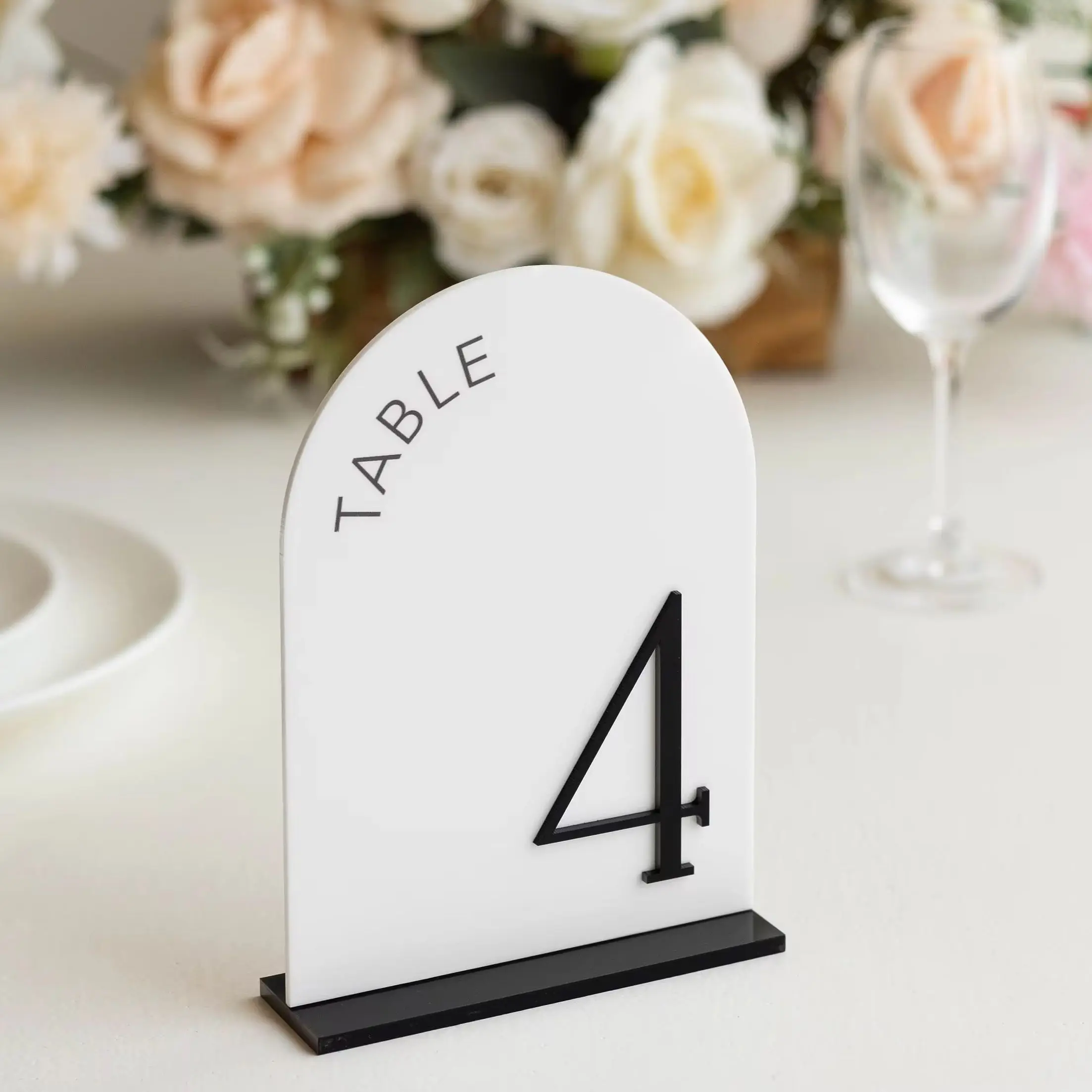 White Acrylic 3D Gold Mirror Table Signs Gold Table Number Wedding Reception Decor Wedding Table Decor Arched Table Number