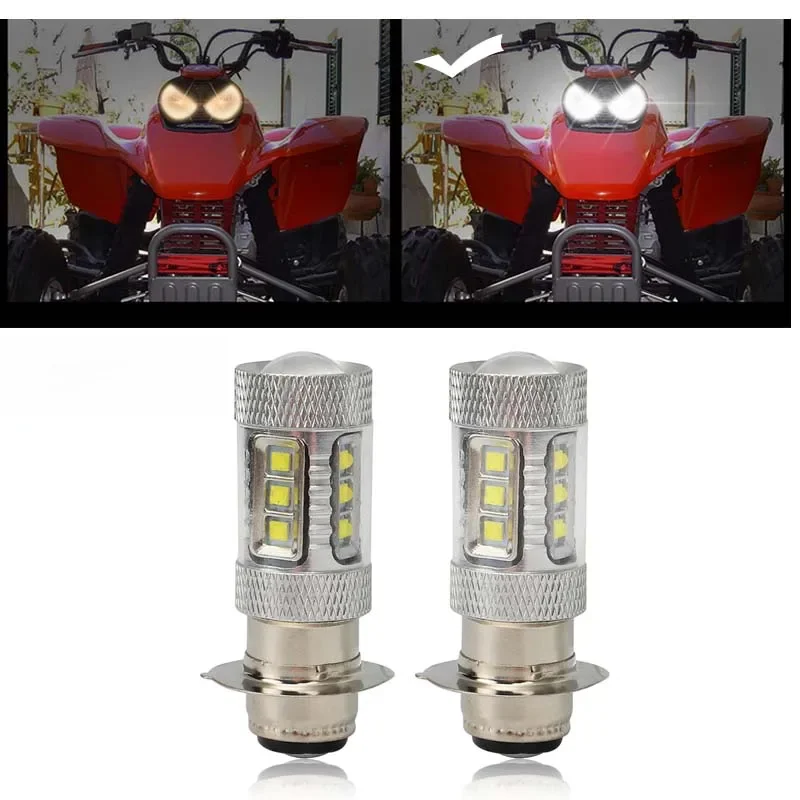2PC Super White 80 Watts LED Żarówki przednich reflektorów do Honda Fourtrax TRX 300 Foreman 450 FourTrax 300 Sportrax 400 TRX400X — zdjęcie 2
