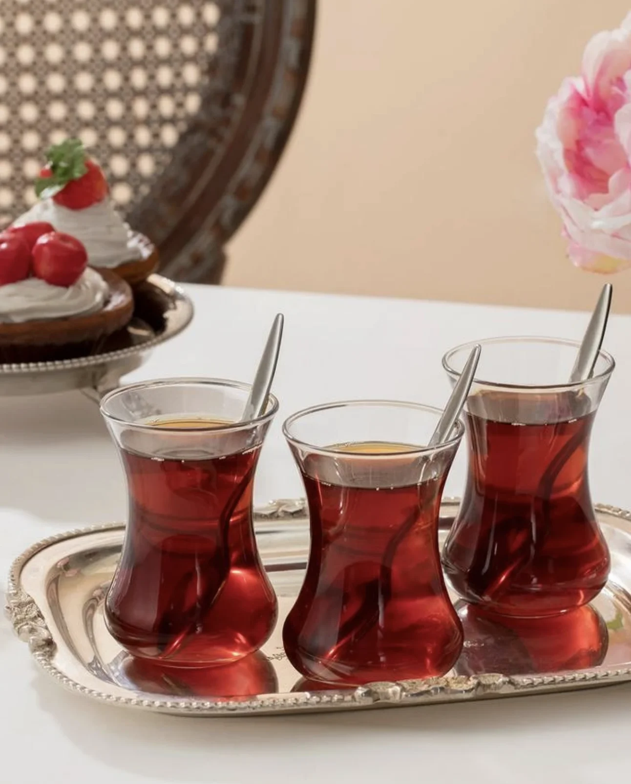 6 pcs Glass Turkish Black Tea Cup Set Coffee Herbal Tea Set Teaware Kitchen Accessories Coffee Mug Tableware Gift Organizer