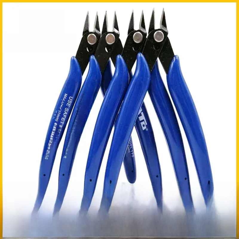 170 Wire Cutter DIY Trimmer Diagonal Side Cutting Cable Nippers Vermelho Azul Alicates Mão Mini