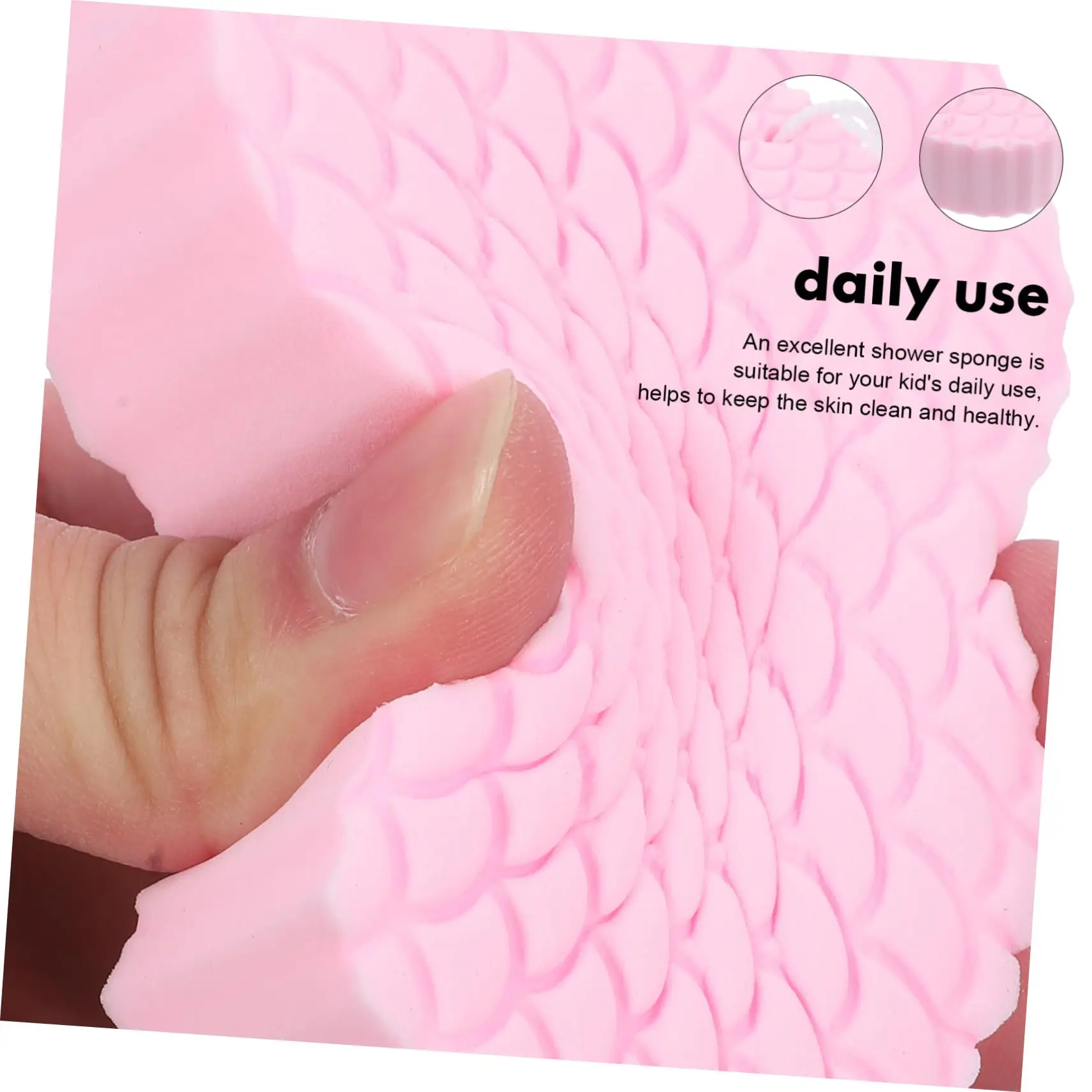 Magic Exfoliating Body Scrubber,3D Super Soft Exfoliating Bath Sponge,Removes Dead Skin and Impurities from Body-Skin Friendly and Reusable for Adults Children and Pregnant Women(Pink)