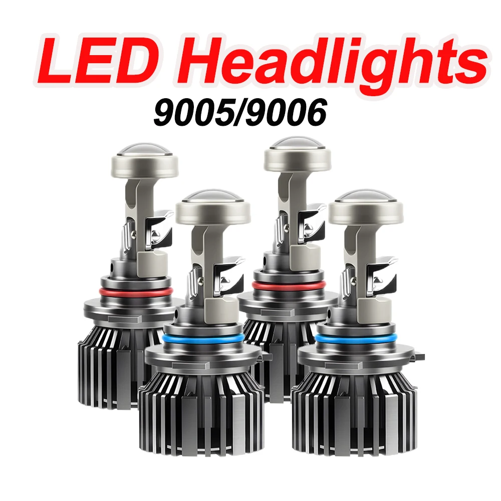 Roadsun 120 W 20000LM 9005 HB3 9006 HB4 + mit Mini-Projektorlinse Canbus Autoscheinwerfer LED-Projektorlampen 6500 K Weiß