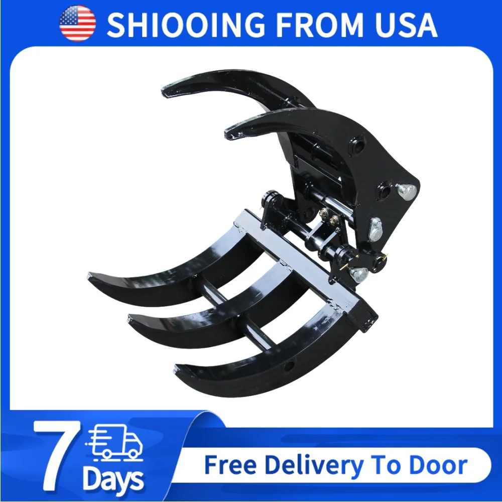 

Навесное оборудование для экскаватора: захват для древесины, металлический ковш-грейфер с широким раскрытием 42,25 дюйма, усиленный грейфер для лесозаготовки, ферм, холмистых участков