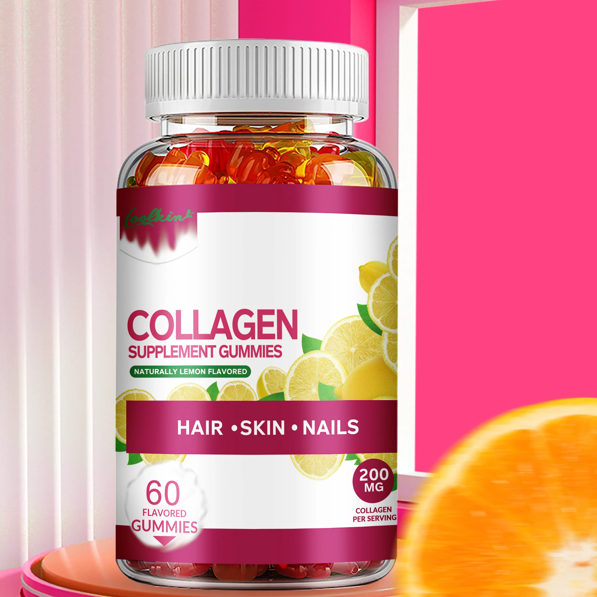 Collagen Gummies - with Biotin, Zinc, Vitamins C - for Skin, Nails and Hair Health - 60 Gummies