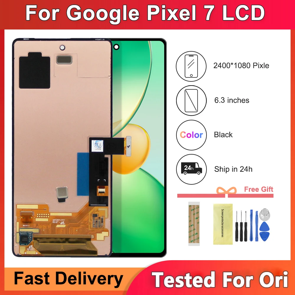 

6.3" Tested For Ori LCD For Google Pixel 7 LCD Display Screen Touch Panel Digitizer Assembly For Google Pixel7 GVU6C GQML3 lcd