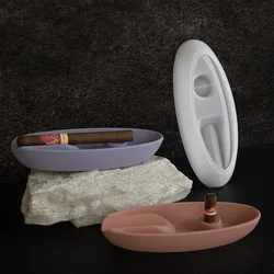 Gypsum Cigar Ashtray Silicone Mold Brush Pen Holder Stand Silicone Mould UV Crystal Epoxy Resin Mold DIY Crafts Wax Soaps Mold