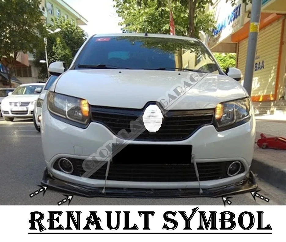 

For Renault Symbol Front Bumper Attachment Lip 2008-2021 Piano Glossy Black Splitter Diffuser Universal Spoiler Bumper