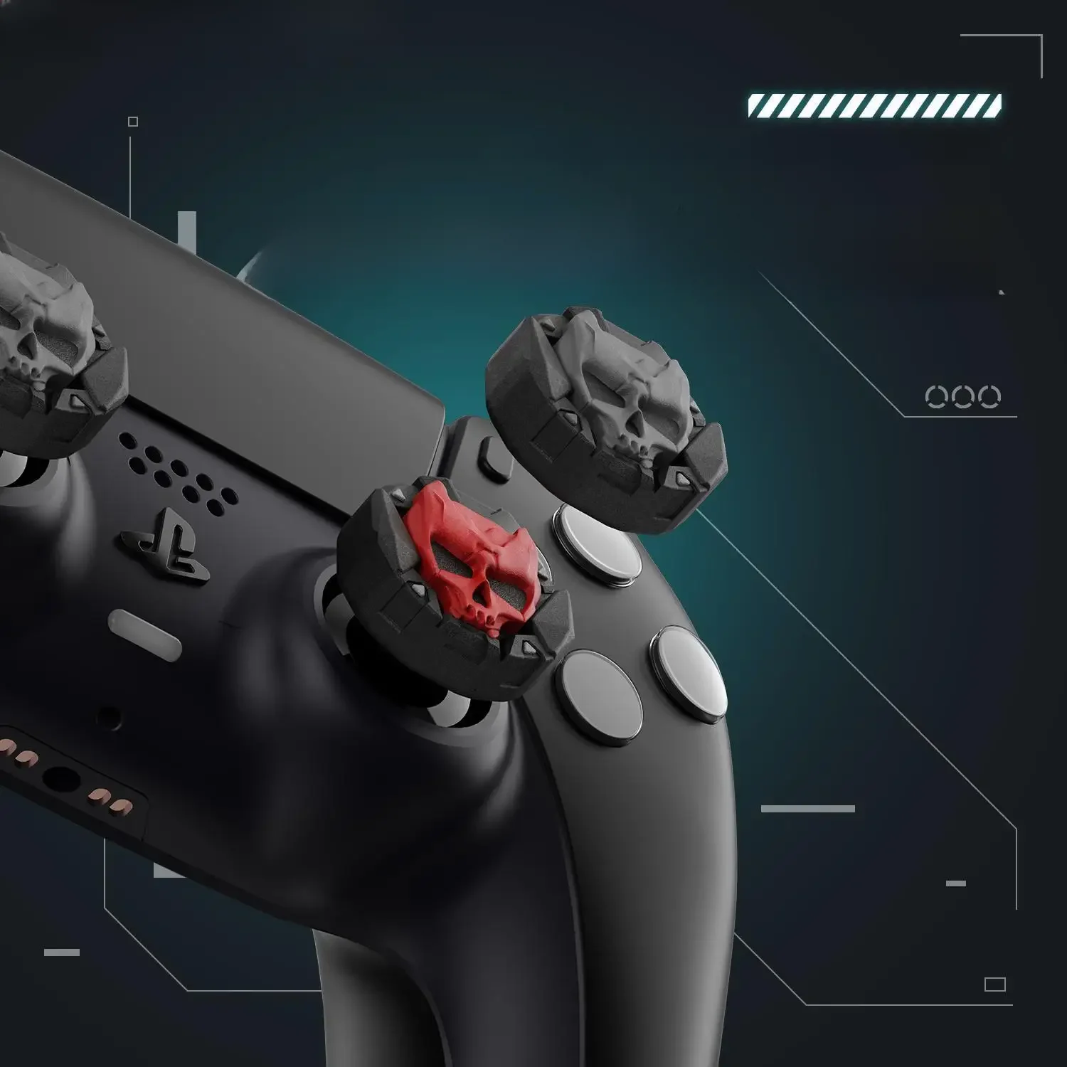 Capuchon de poignée de bâton de pouce en Silicone, crâne, housse de Joystick pour Sony PS5 PS4 PS3 Xbox One/360 Slim série X/S Switch Pro, étui de protection