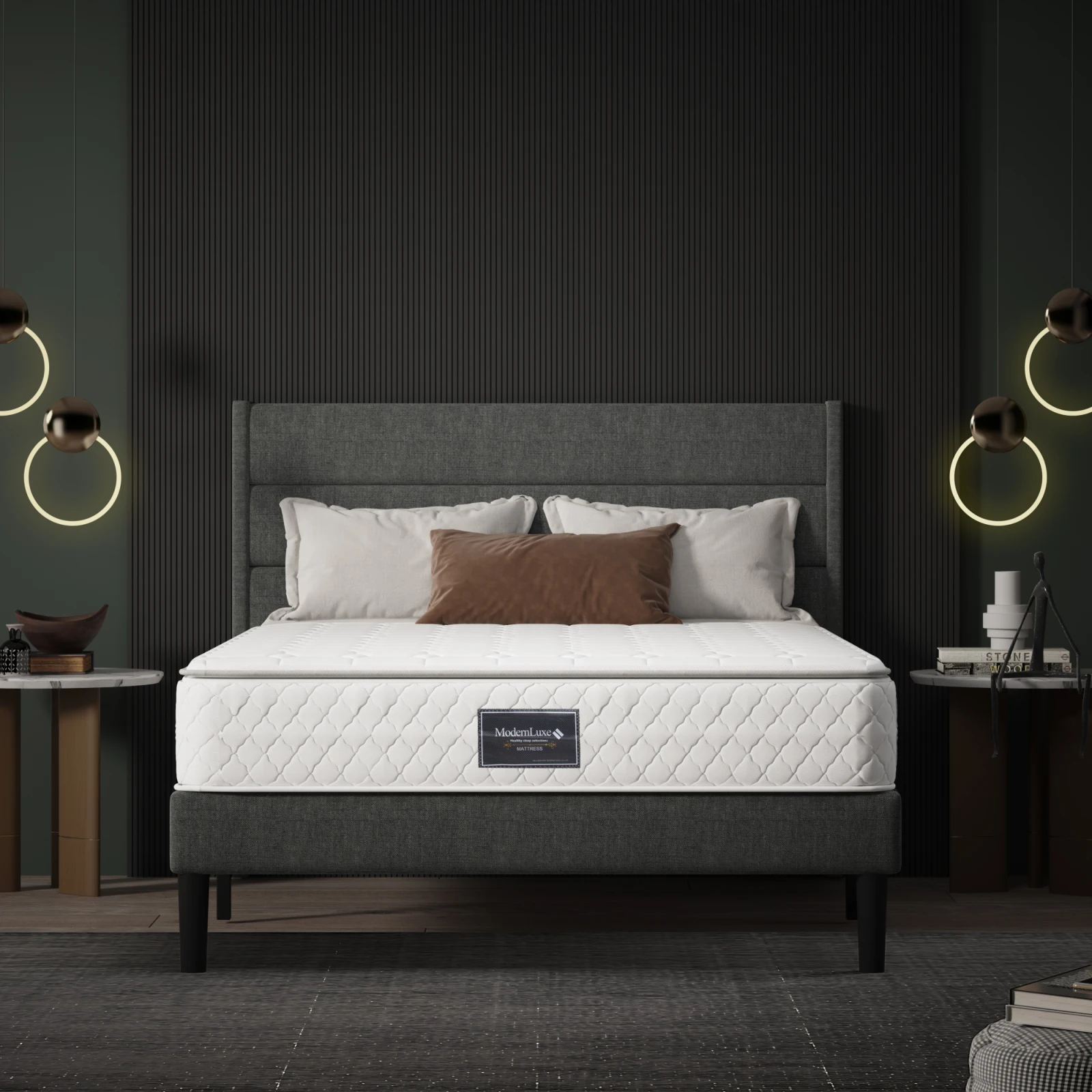 other Matelas 160x200cm,Épaisseur 25cm,Matelas à Ressorts Ensachés Mousse Mémoire de Forme,H3 Moyenne Ferme, Respirant Matelas Hybride - 1600*2000*250