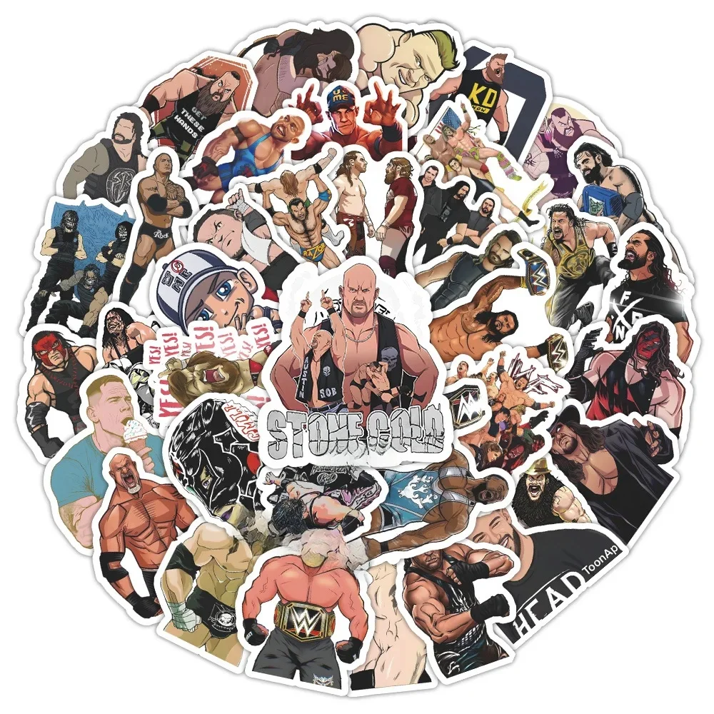 AliExpress GOGOTU 10/30/60PCS Wrestling Cartoon Stickers WWE Graffiti DIY Sticker Laptop Phone Guitar Car Bike Skateboard Decals Decoration Toy