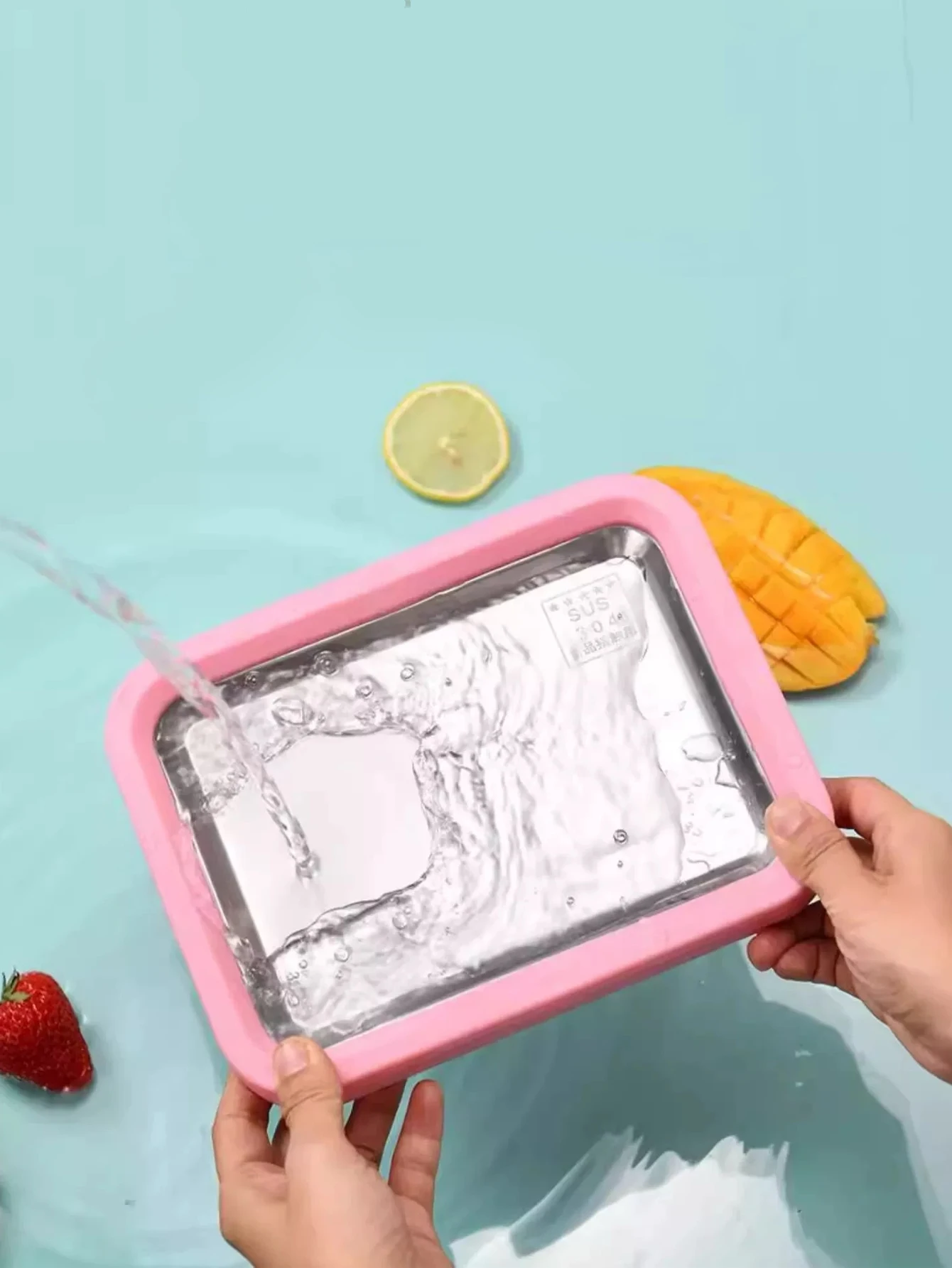 Máquina de helado con máquina de hielo rodante, bandeja de postre, placa de enfriamiento rápido para hacer helado de servicio suave, sorbete, yogu congelado