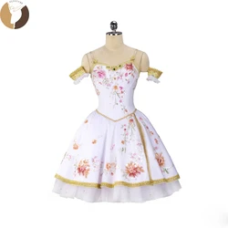 FLTOTURE Women Ballet White Costume Hebe Variation Role In The Awakening of Flora QW1389 Girls Romantic Tutu Dress