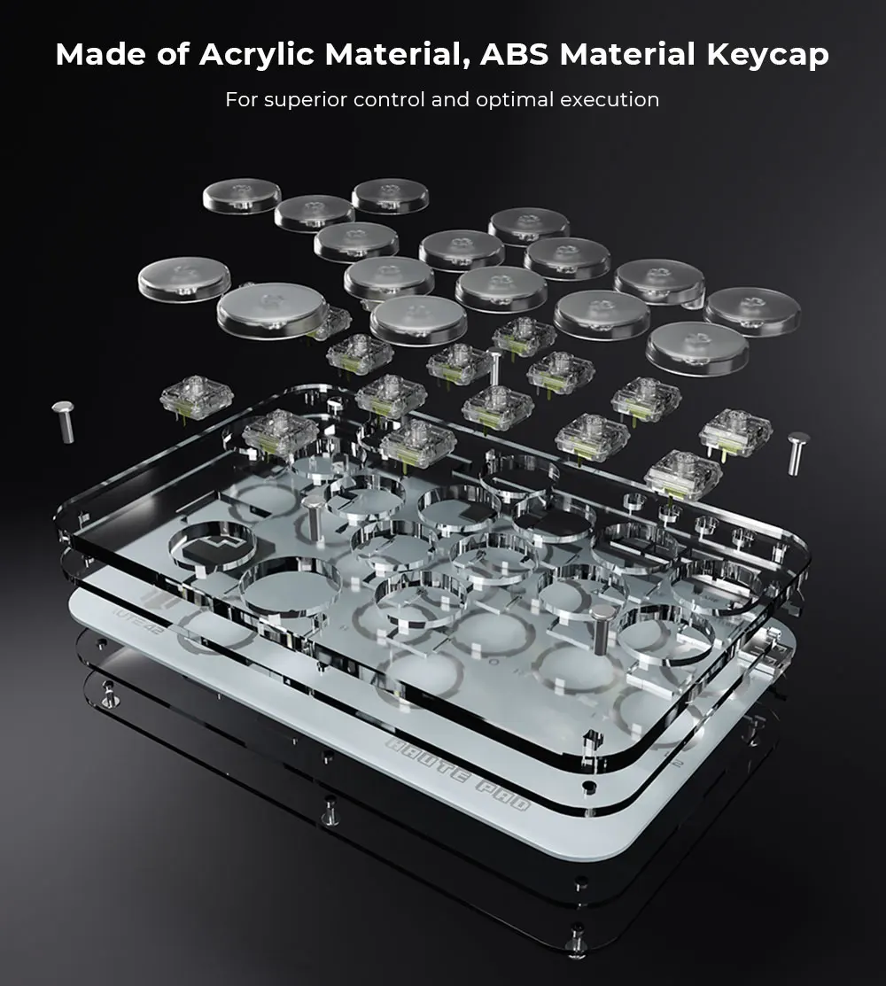 Haute42 Arcade Joystick Hitbox Leverless Controller Fight Sticks For PC / Ps4 /Switch Mini Hitbox Fighting Game Arcade Stick