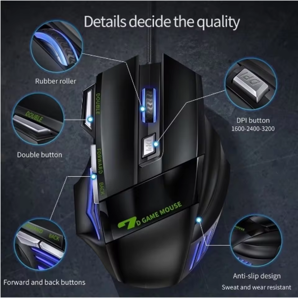 .Mouse Gamer X7 Usb, 3200Dpi Led, Perfeita Para Jogos!