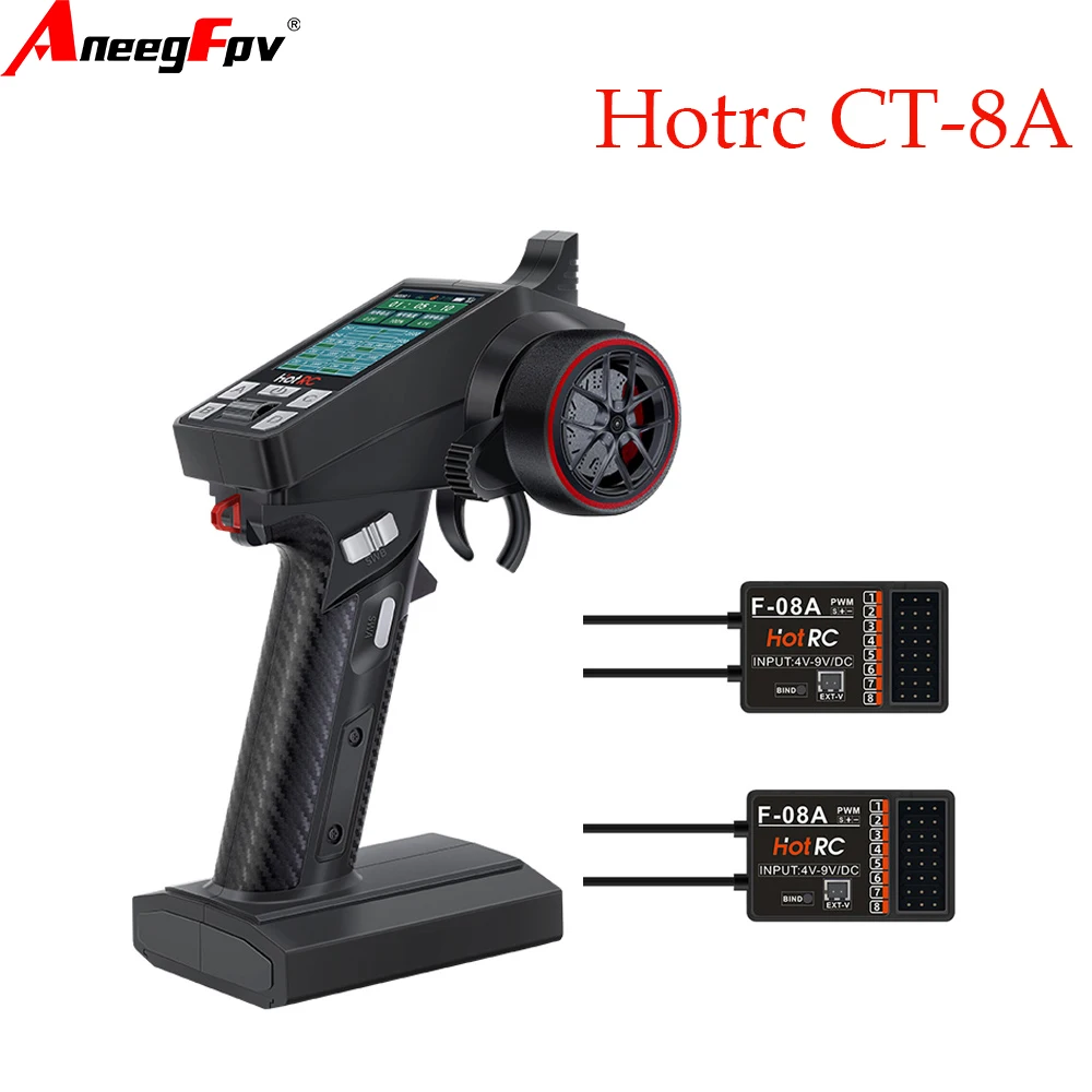 HOTRC CT-8A 8-CH Smart RC Transmitter with Color LCD English Screen 2.4GHz Radio Controller for RC Drift Car Truck Buggy Bo view 4