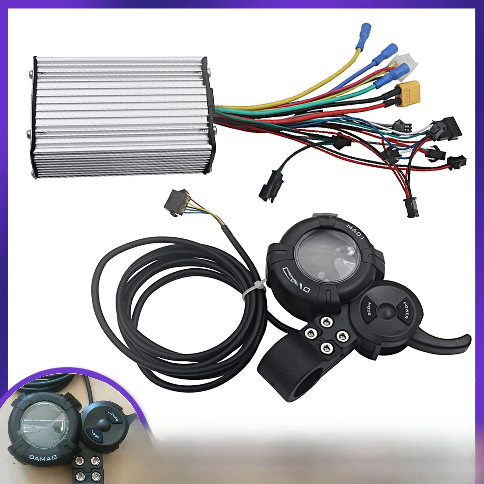 AliExpress DAMAO MA01 36V-72V Color LCD Accelerator 36V-60V 25A Smart Brushless Controller For Electric Scooter Bike Modification Parts