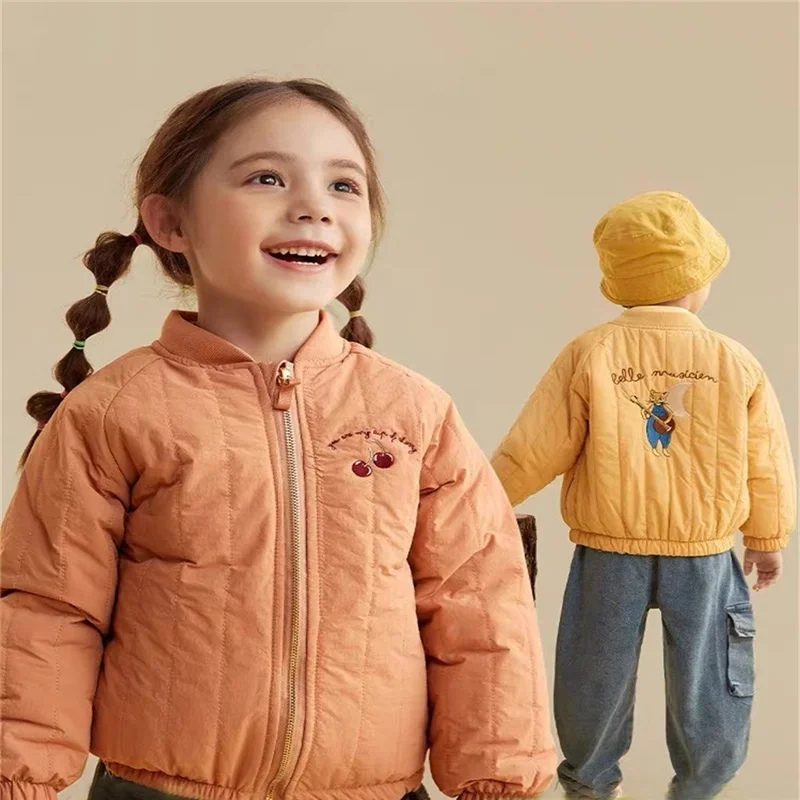 Mode kinderjassen herfst lente borduurwerk fleece jassen voor kinderen 1-7 jaar peuter jongen meisje bovenkleding - afbeelding 2