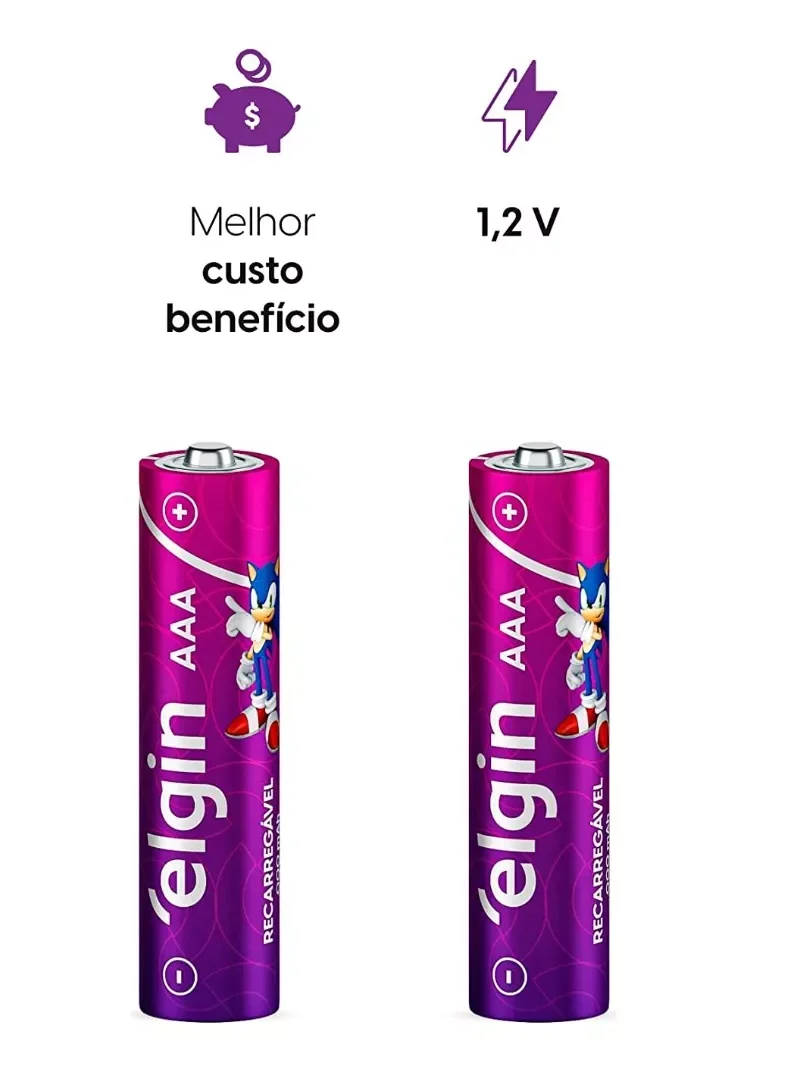 Rechargeable Elgin Toothpick Aaa 900mAh Cartouche 4 Pieces