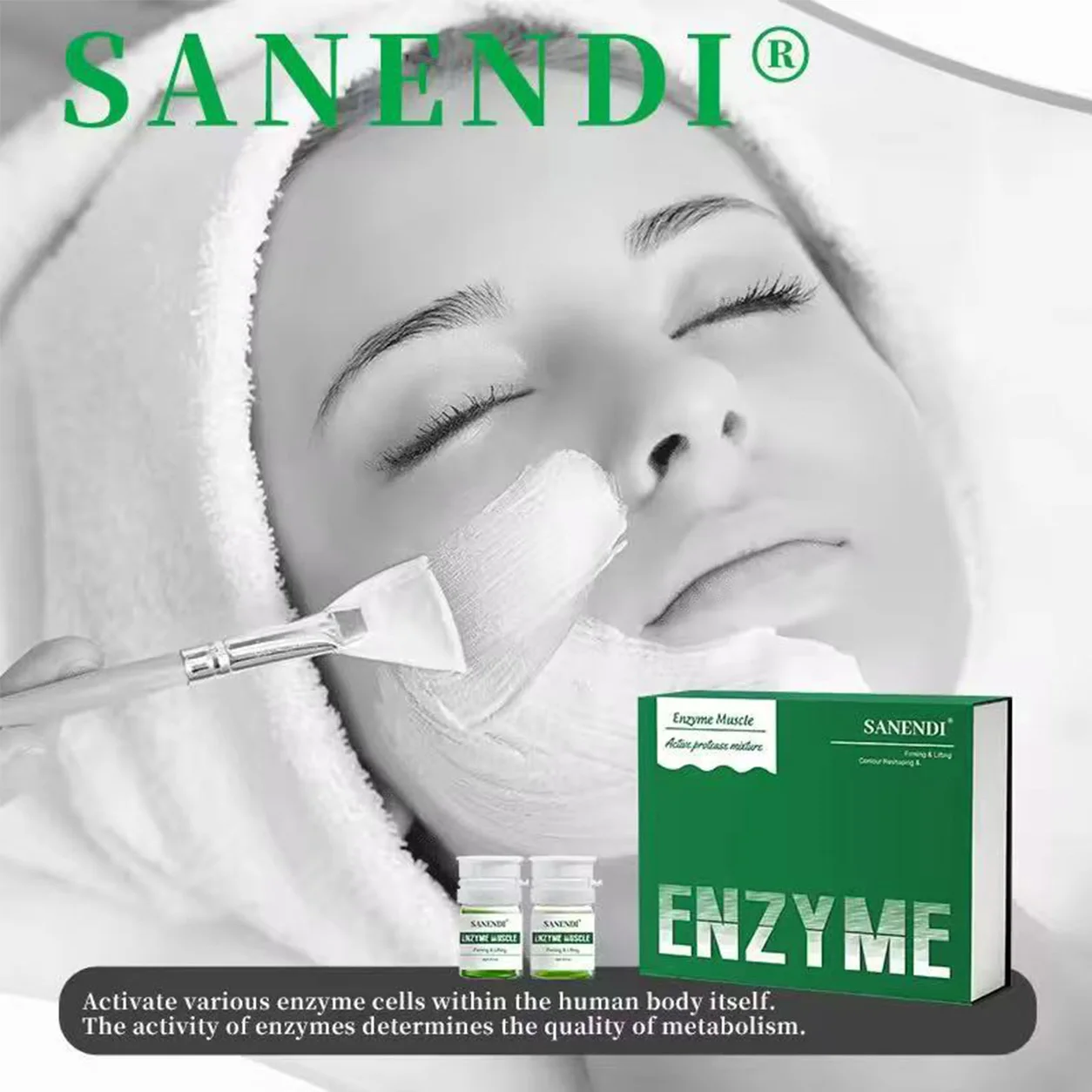SANENDI Enzyme Muscle Mask Deep Moisturizing Facial Essence Korean Professional Skin Care Beauty Set Korean Skin Care
