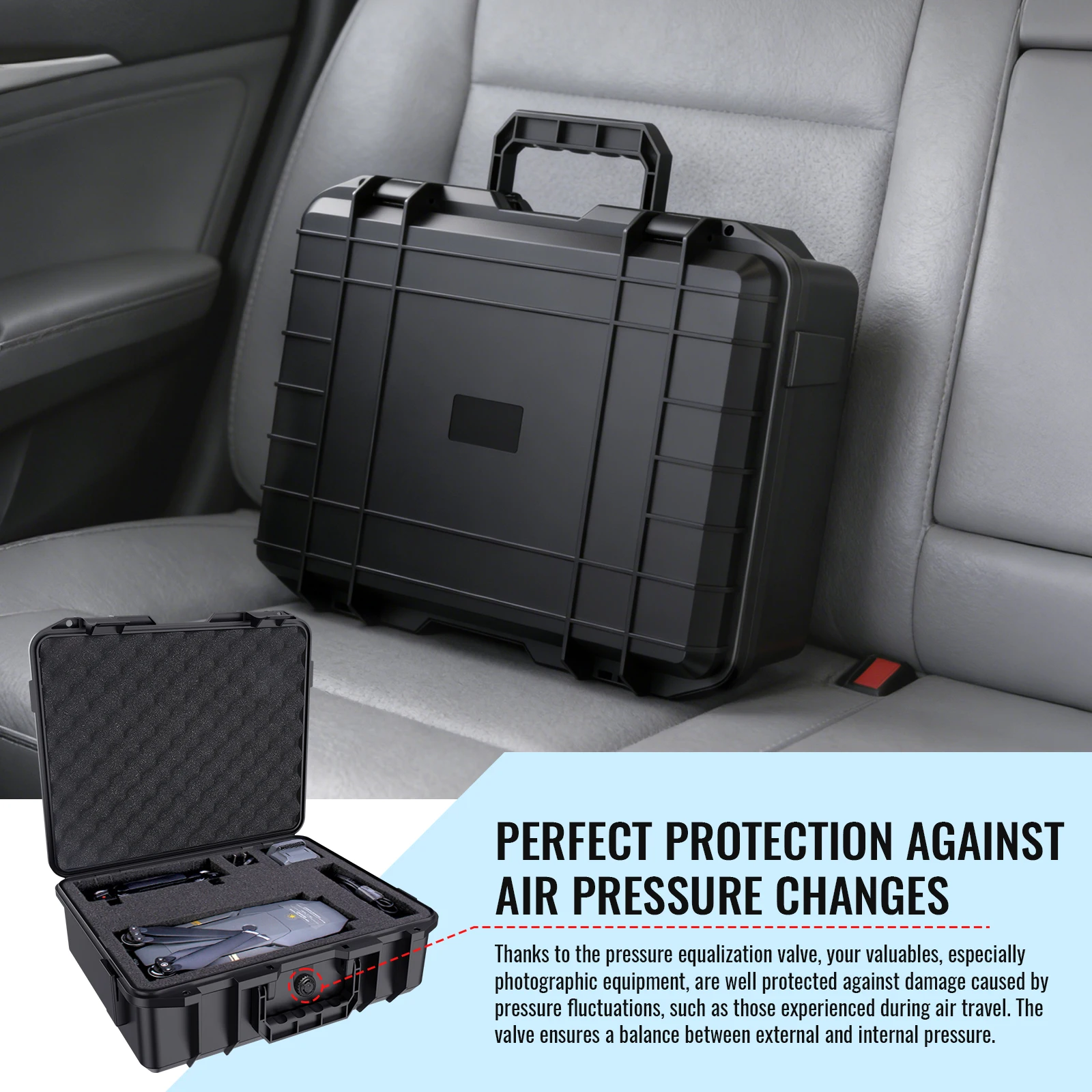 Picture 6: Hard Shell Protective Toolbox With DIY Sponge Lining Waterproof Storage Box Drop-Resistant for Camera Drone Power Tool