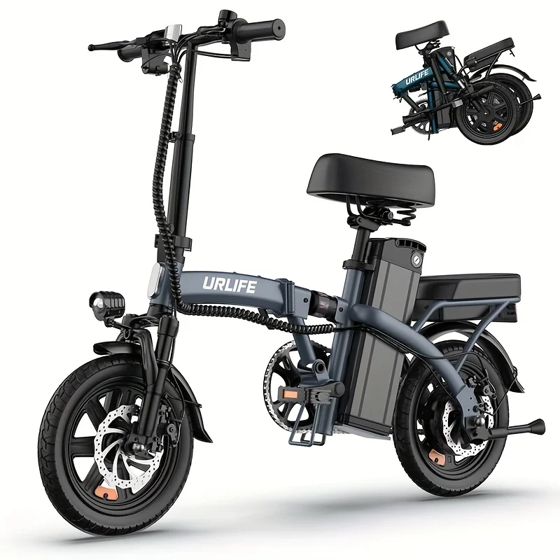 Klappbares Elektrofahrrad 14 Zoll dicke Reifen 48V 7,5Ah herausnehmbarer Akku 40 KM Reichweite 3 Stunden Ladezeit faltbares tragbares E-Bike