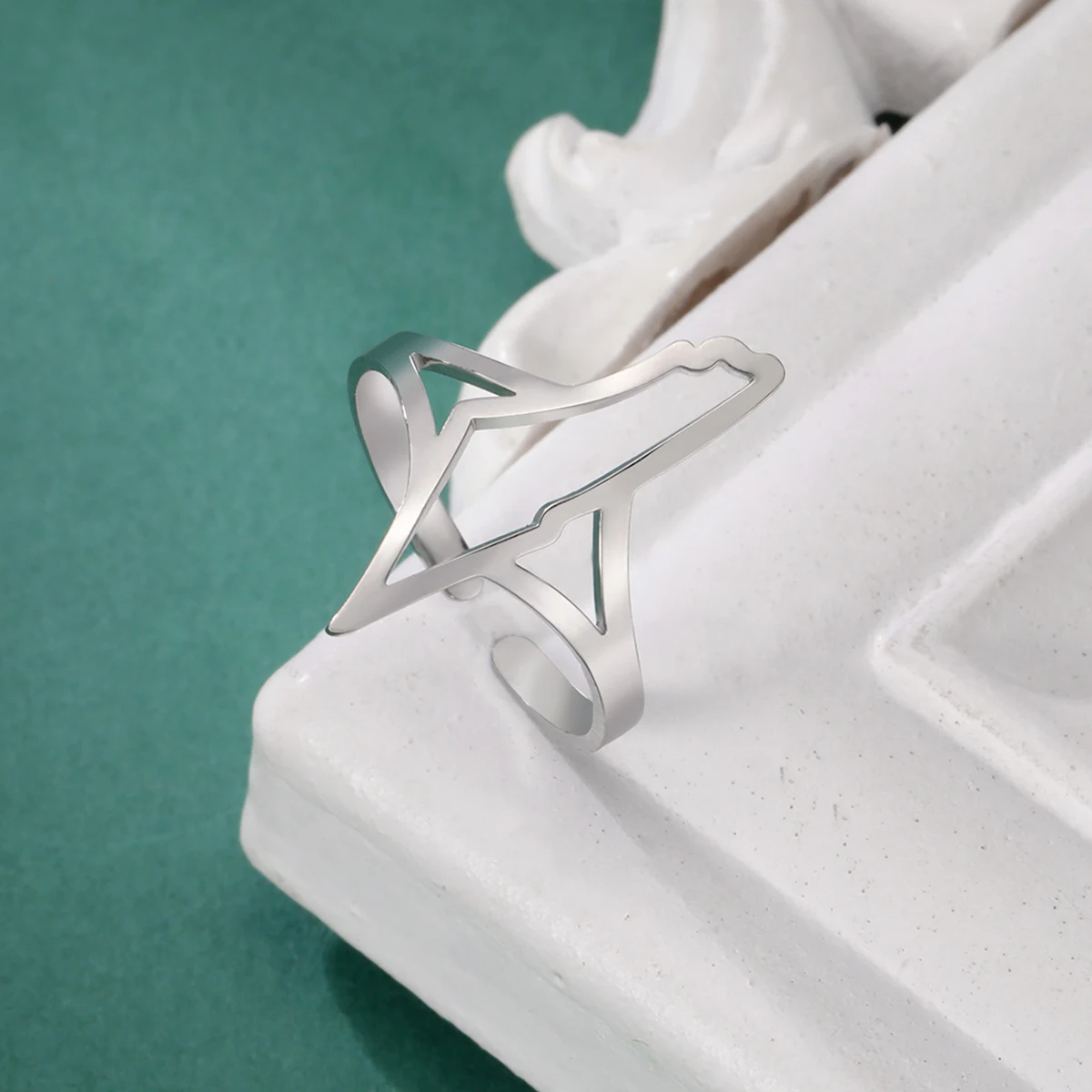 LIKGREAT إسرائيل البنصر الفولاذ المقاوم للصدأ الذهب اللون خواتم Geography اليهودية العصرية مجوهرات للنساء الرجال الهدايا بالجملة