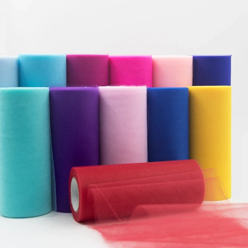 Tüll-Rolle, Spule, 25 Yards, 15 cm, weiße Organza-Rolle, rot, blau, Tüll-Organza-Stoff, Tutu-Rock,