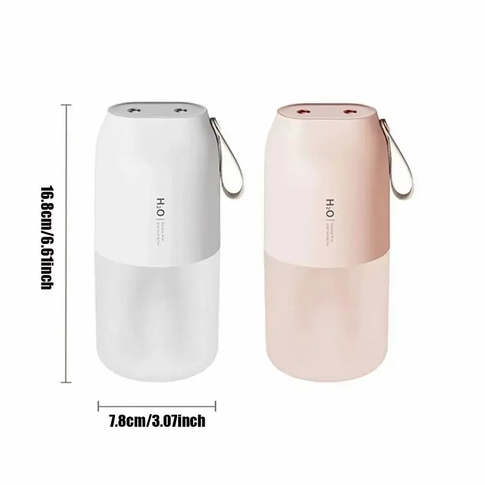HomeFish Wireless Rechargeable Air Humidifier Dual Nozzle Cool Mist with LED Night Light Mini Portable for Car Office Home