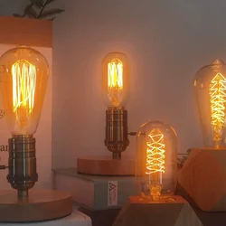 elska żarówka Retro Edisona 220V110V E27/26 ST64 G80 T45 sypialnia przemysłowa Loft zabytkowa żarówka do wystroju domu lampa oświetleniowa Led