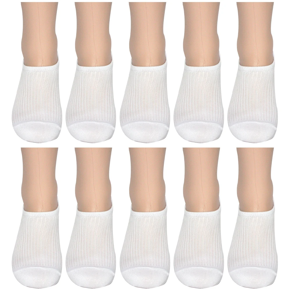 Beverly Hills Polo Club Men's Ribbed Solid Silly No-Show Socks, 10 Pairs