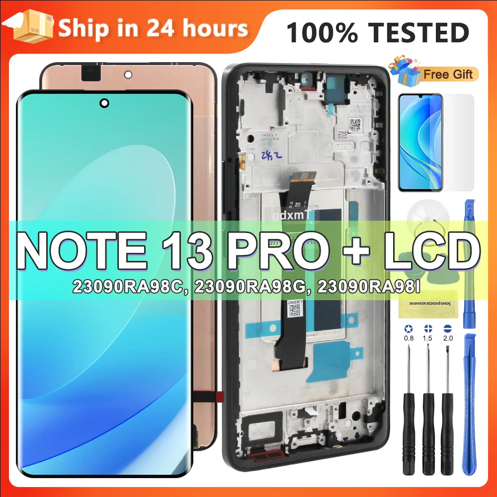 

6.67“ AMOLED For Xiaomi Redmi Note 13 Pro+ 5G Lcd Touch Screen Digitizer For Redmi Note13 Pro Plus 23090RA98C Display