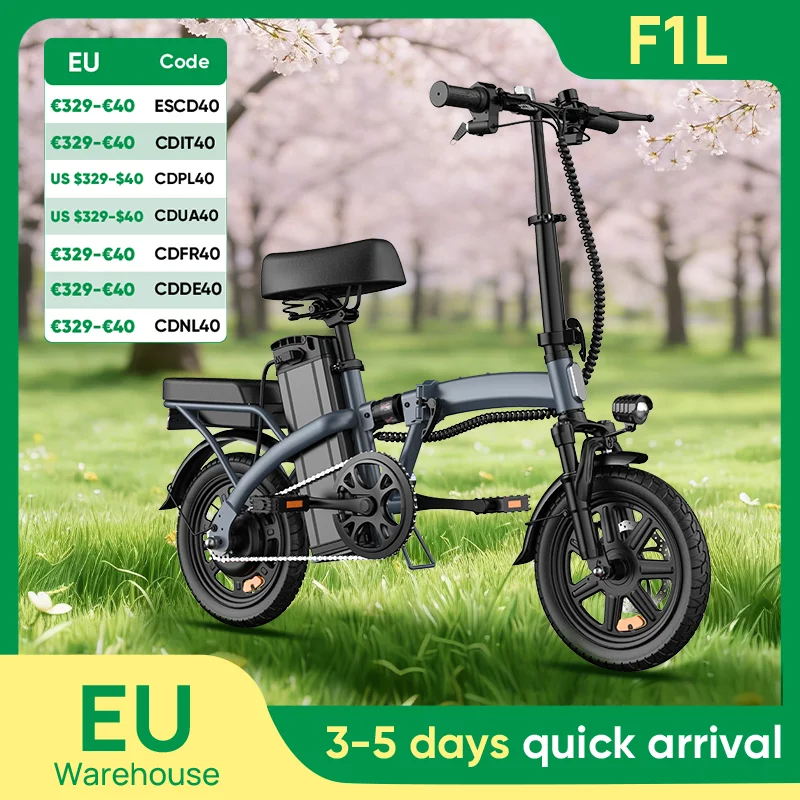 Vélo électrique pliant de 14 pouces, puissance 500W, 48V, 7,5 ah, Charge rapide et amovible, Suspension avant hydraulique de 40 Miles, freins à double disque, Naviga
